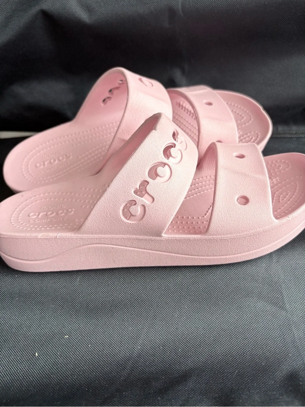 CROCS Pink Double-Strap Slide Sandals